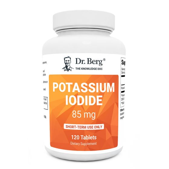 Dr Berg Potassium Iodideدكتور بيرج بوتاسيوم ايوديد تركيز 85 مجم للجرعة،120قرص