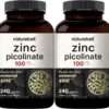 Premium Zinc Picolinate 100mg - Advanced Enzyme Harmony & Daily Vitality Support, 480 Capsules Bundle with Practical Pill Box, High-Absorption 16-Month Extended Wellness Kit
