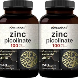 Premium Zinc Picolinate 100mg - Advanced Enzyme Harmony & Daily Vitality Support, 480 Capsules Bundle with Practical Pill Box, High-Absorption 16-Month Extended Wellness Kit