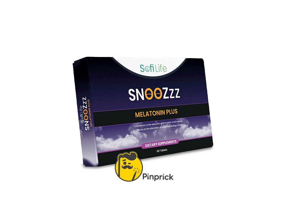 SofiLife SnooZzz Melatonin Plus | ميلاتونين، مغنيسيوم، وفيتامين ب2 للاسترخاء العميق، تقليل التوتر، ونوم صحي – 60 قرص – ®sofilife