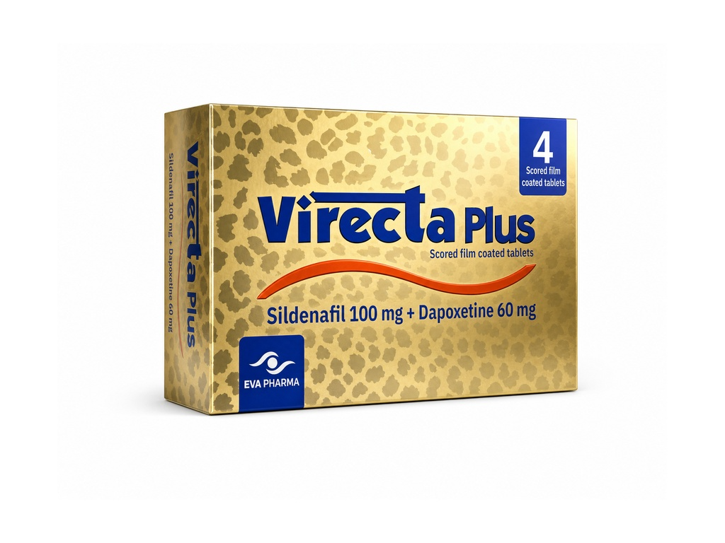 فايركتا بلس - Virecta Plus انتصاب وتأخير | الحل المزدوج للرجال بقوة سيلدينافيل 100 مجم ودابوكستين 60 مجم