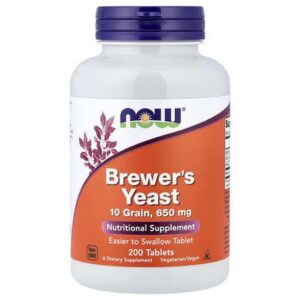 Now Food Brewers Yeast, 650 mg, It produces vitamin B, niacin, and folic acid 200 tablets
