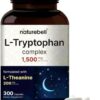 L-Tryptophan 1500mg with L-Theanine 200mg ,300 Capsules, Premium Amino Acid Complex