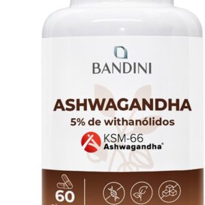 Bandini Ashwagandha Withania Somnifera - Ashwagandha Root Extract KSM-66® 5% Witanolide - High Dose with 500 mg Per Capsule - Original Indian Sleeping Berry - 60 Capsules for 2 Months - 100 & Vegan