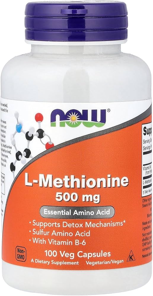 L-Methionine 500 mg – 100 Vegetarian Capsules, Essential Amino Acid for Protein and Cellular Wellness